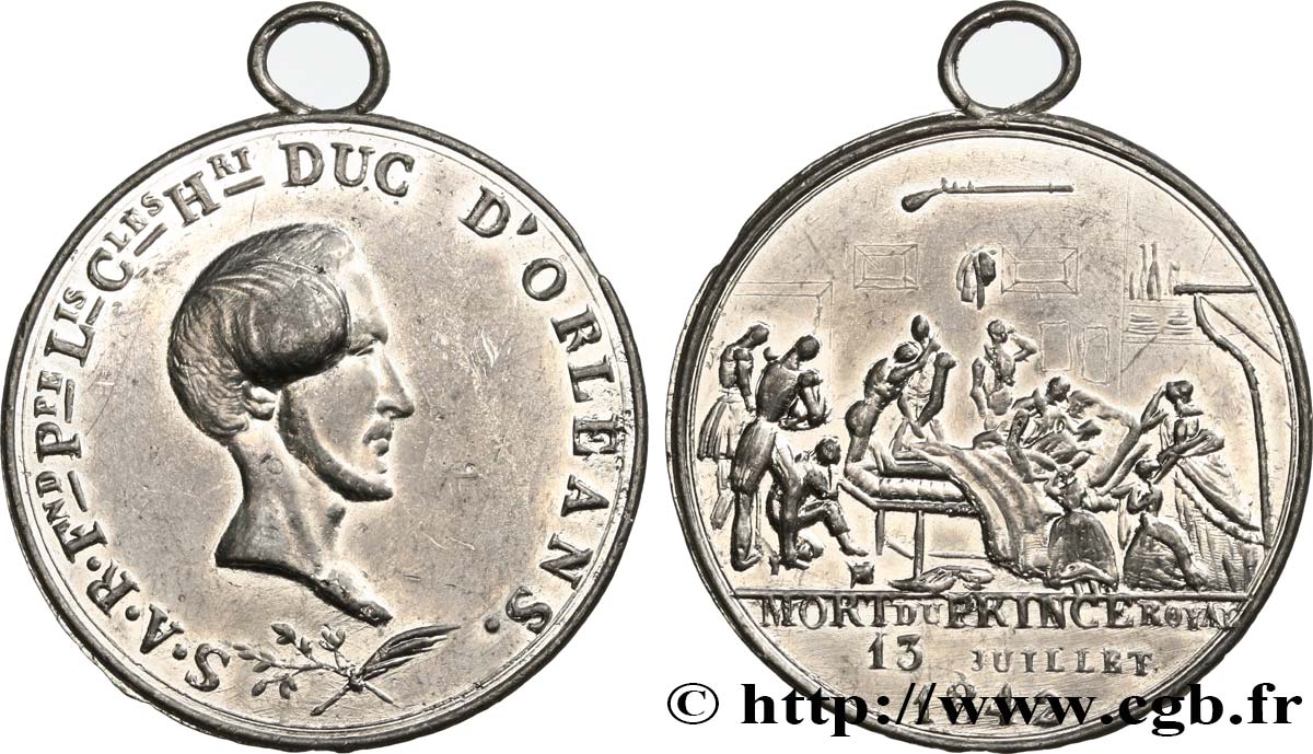 LUIGI FILIPPO I Médaille pour la mort de Ferdinand Philippe, Duc d’Orléans q.SPL