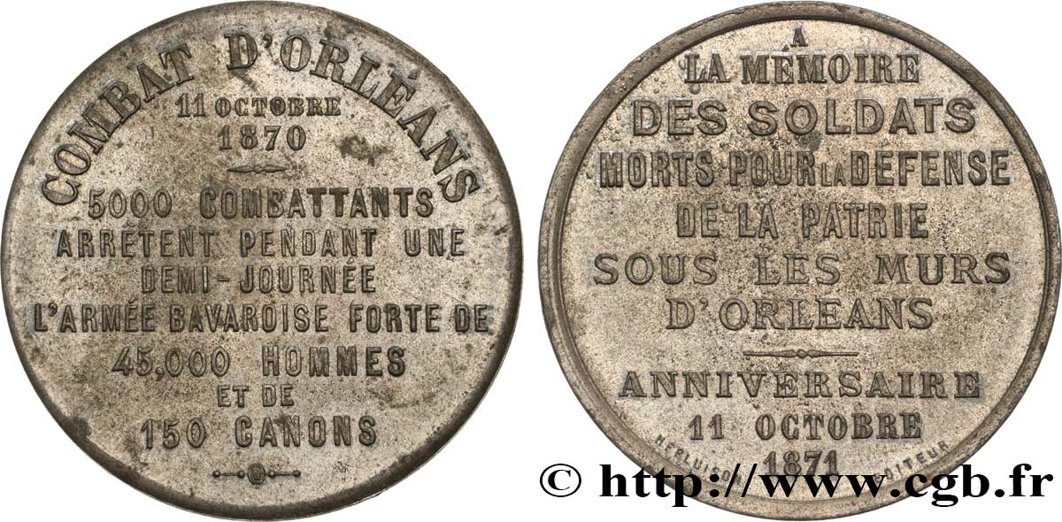 GUERRE DE 1870-1871 Combats d’Orléans TTB+
