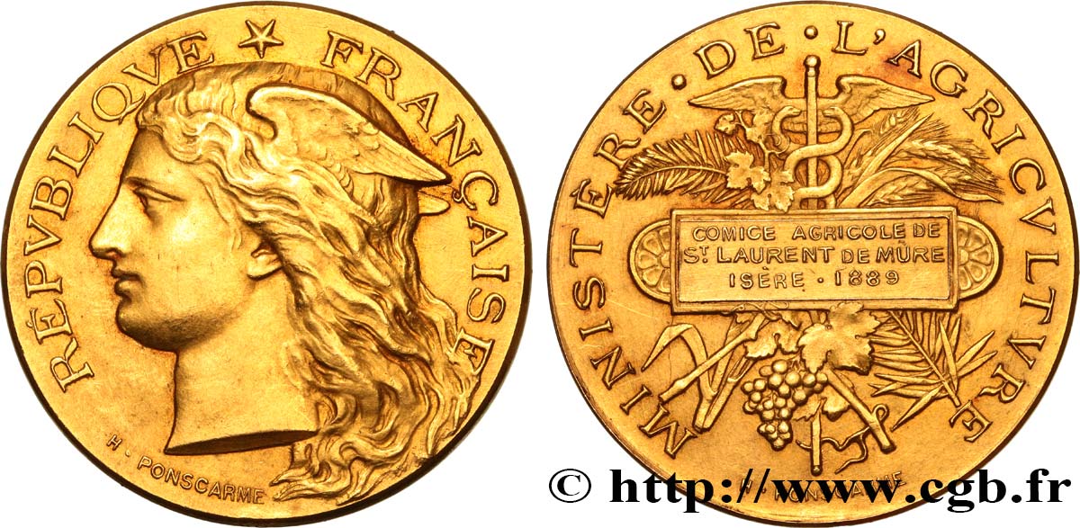 DRITTE FRANZOSISCHE REPUBLIK Médaille de récompense, comice agricole fVZ