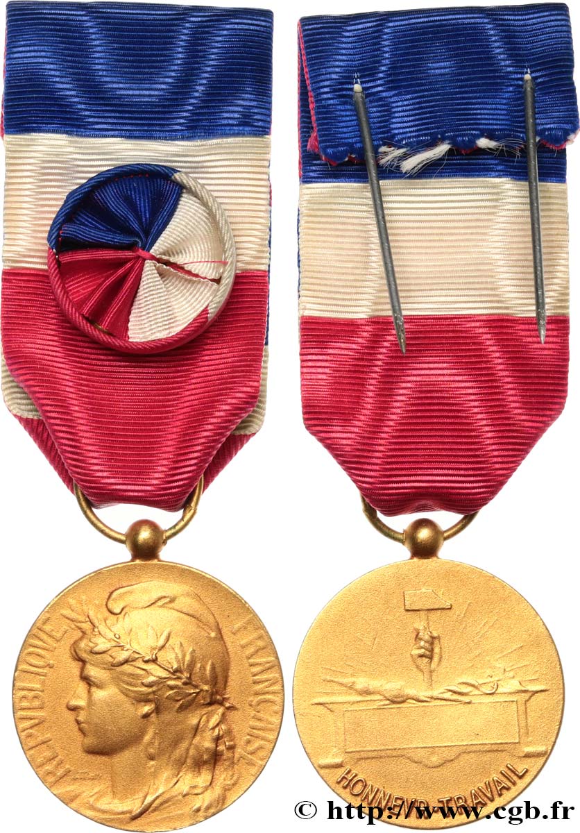 TERZA REPUBBLICA FRANCESE Médaille d’honneur du travail, 30 ans q.SPL