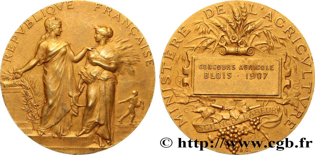 III REPUBLIC Médaille de récompense, Concours agricoles AU