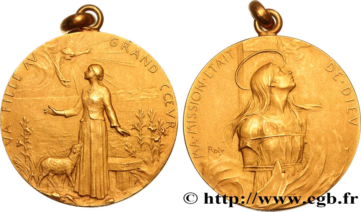 III REPUBLIC Médaille, Jeanne d’Arc par Oscar Roty AU