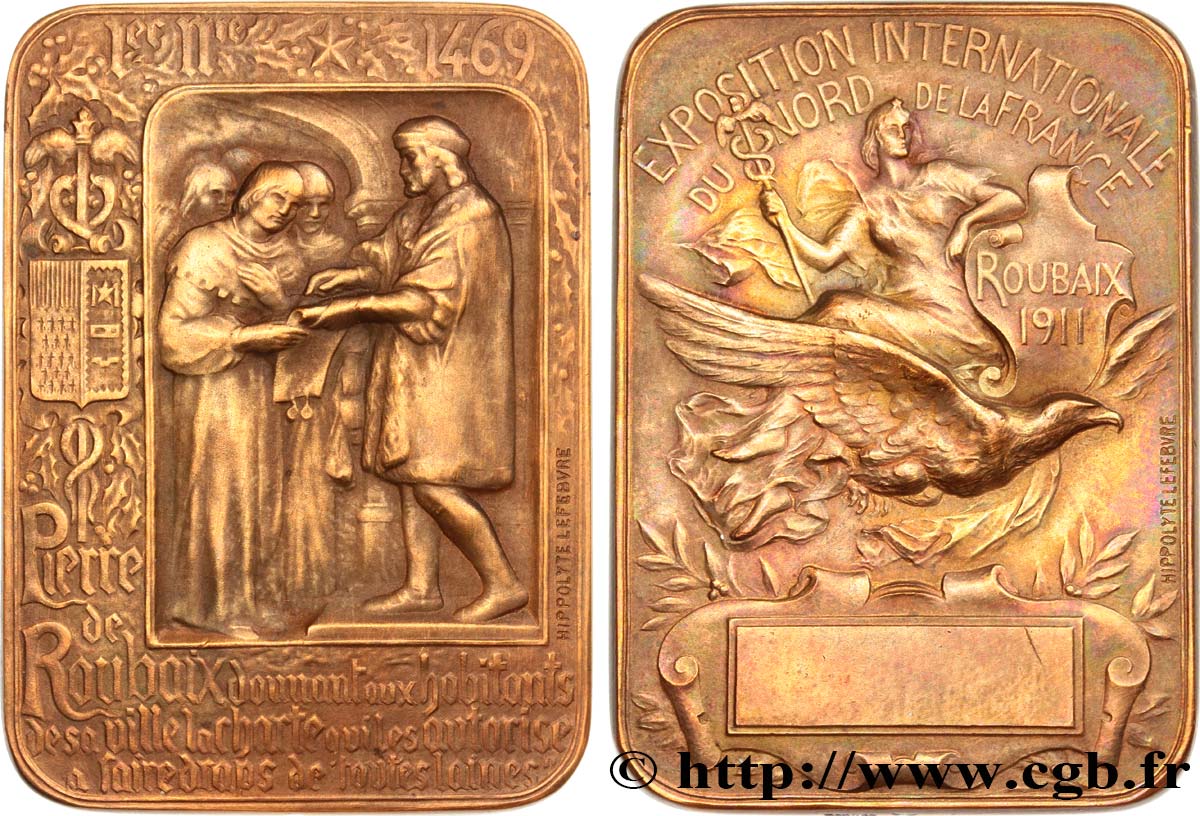 TROISIÈME RÉPUBLIQUE Médaille, Exposition internationale du Nord de la France SUP