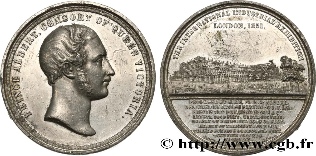 GREAT BRITAIN - VICTORIA Médaille du Crystal Palace - Prince Albert XF