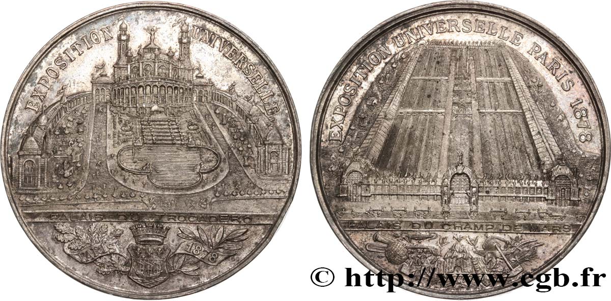 TERCERA REPUBLICA FRANCESA Médaille, Palais du Trocadéro, Palais du Champ de Mars EBC
