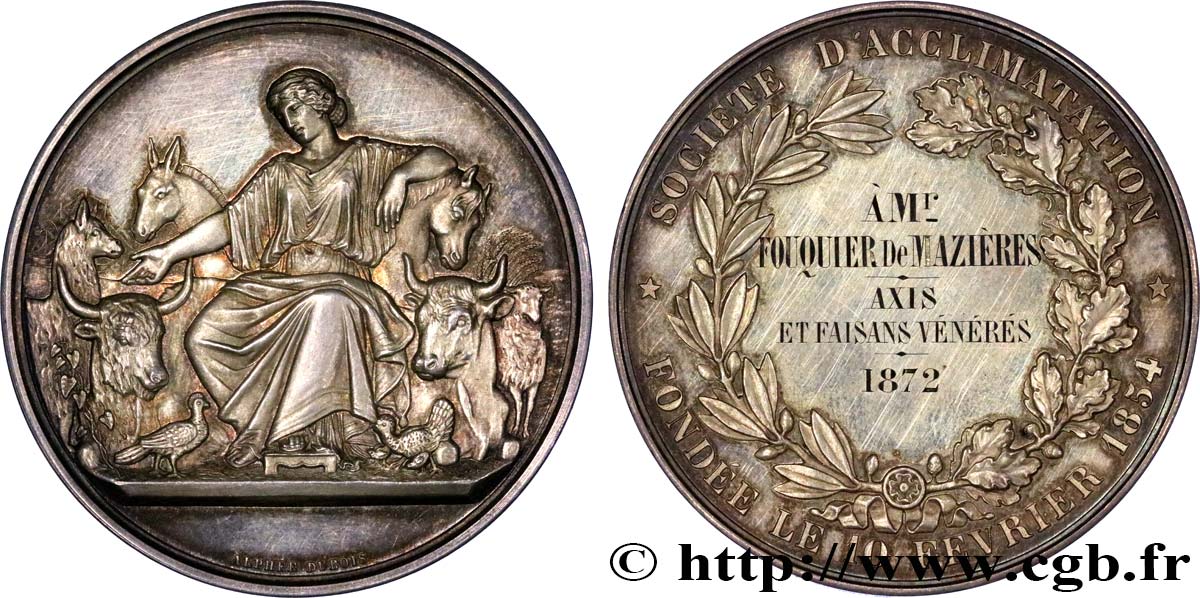 III REPUBLIC Médaille de récompense, Axis et Faisans vénérés AU