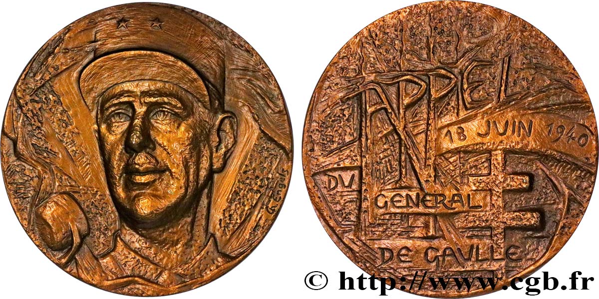 QUINTA REPUBLICA FRANCESA Médaille, Appel du Général de Gaulle EBC