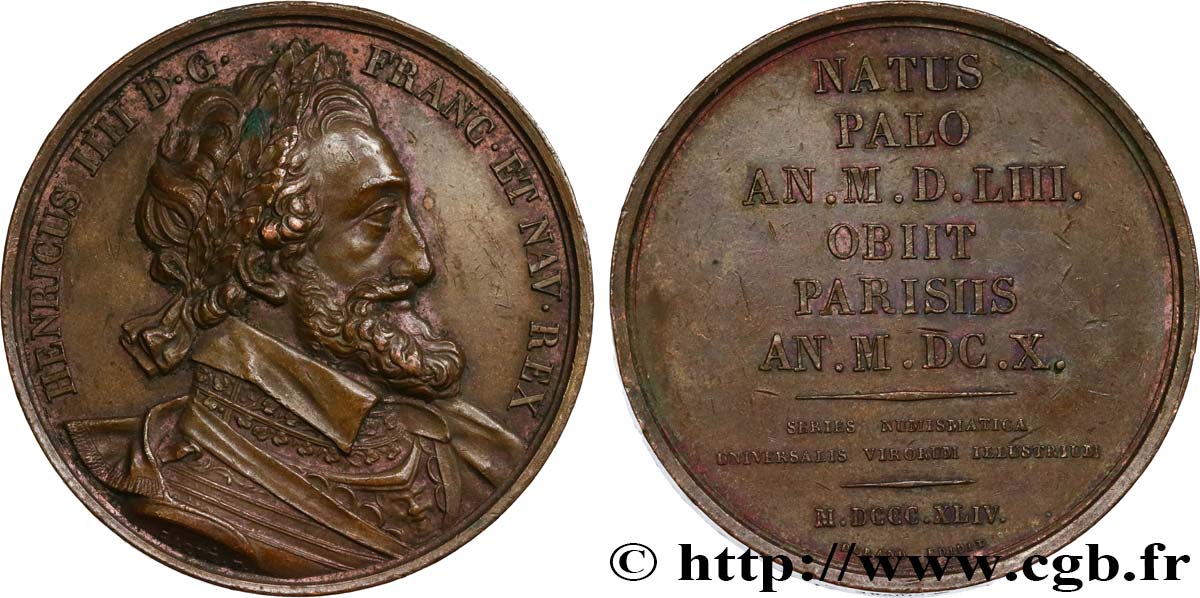 SÉRIE NUMISMATIQUE DES HOMMES ILLUSTRES Médaille d’Henri IV VZ