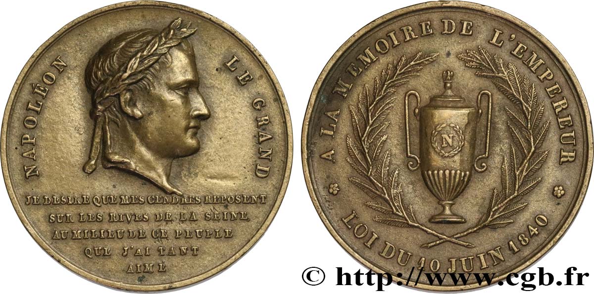 LUIS FELIPE I Médaille, Retour des cendres de Napoléon Ier MBC