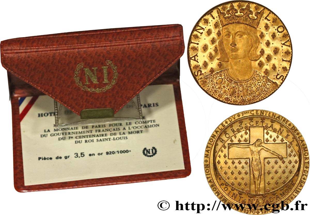 CINQUIÈME RÉPUBLIQUE Médaille, 700 ans de la mort de Saint-Louis SUP
