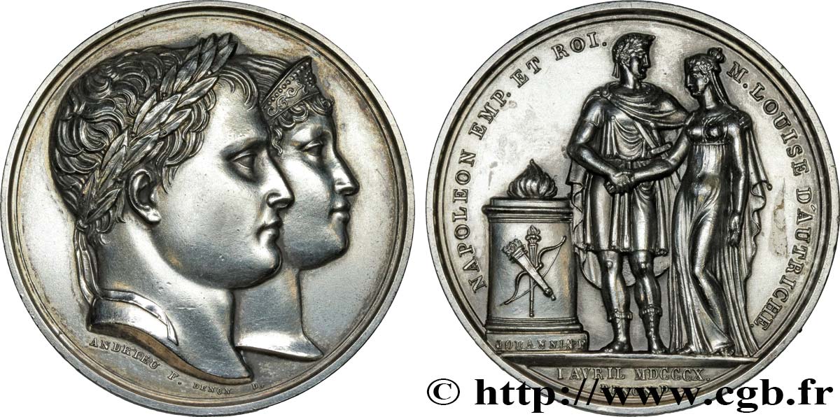 GESCHICHTE FRANKREICHS Médaille, Mariage de Napoléon Ier et de Marie-Louise, refrappe fVZ