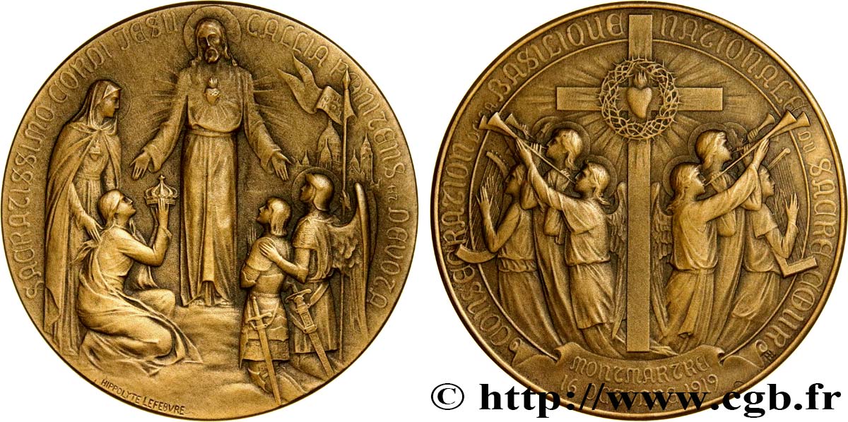 III REPUBLIC Médaille, Consécration de la Basilique du Sacré Coeur AU