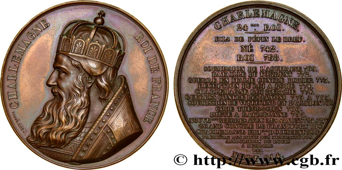 LUIGI FILIPPO I Médaille de Charlemagne, roi de France SPL