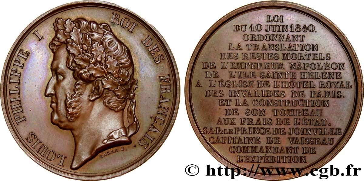 La France napoléonienne médaille de retour de l'empereur cendres 1840 