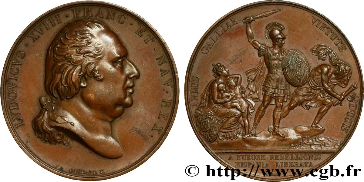 LOUIS XVIII Médaille de restauration du trône d’Espagne AU
