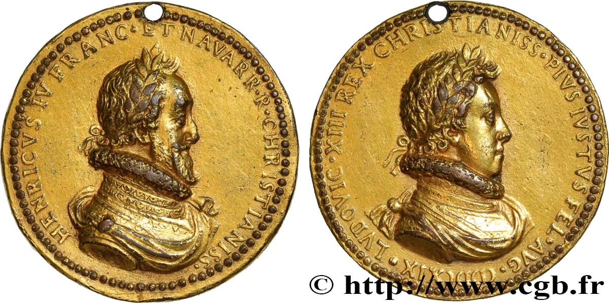 LOUIS XIII  Henri IV et Louis XIII, frappe postérieure q.SPL