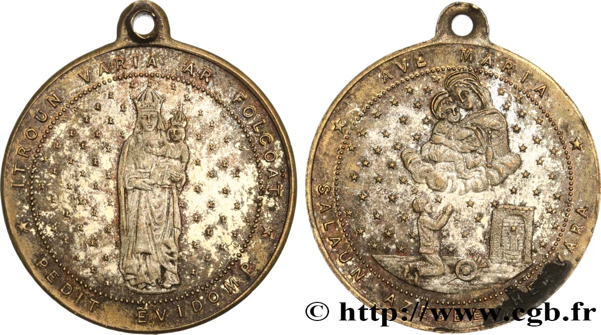 MÉDAILLES RELIGIEUSES Médaille, Vierge à l’enfant fVZ