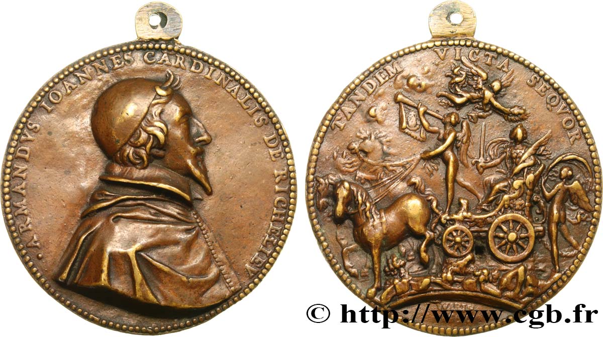 LOUIS XIII  Médaille, Cardinal de Richelieu AU