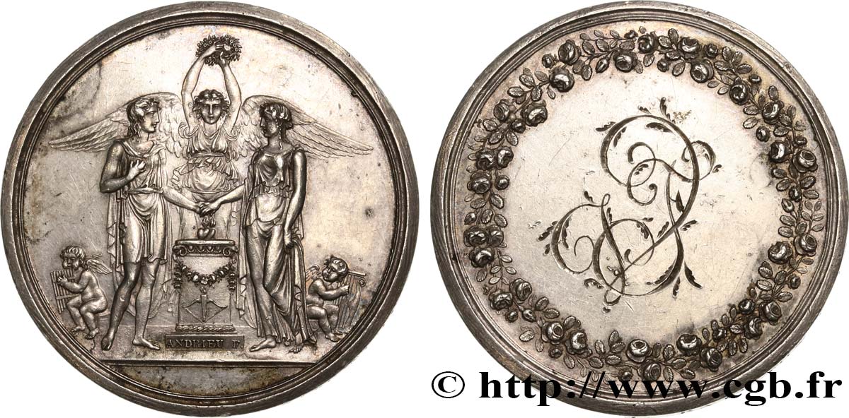 AMOUR ET MARIAGE Médaille de Mariage, Paix de Lunéville (1801) VZ