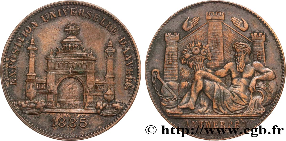 BELGIUM - KINGDOM OF BELGIUM - LEOPOLD II Médaille de l’Exposition Universelle d’Anvers XF
