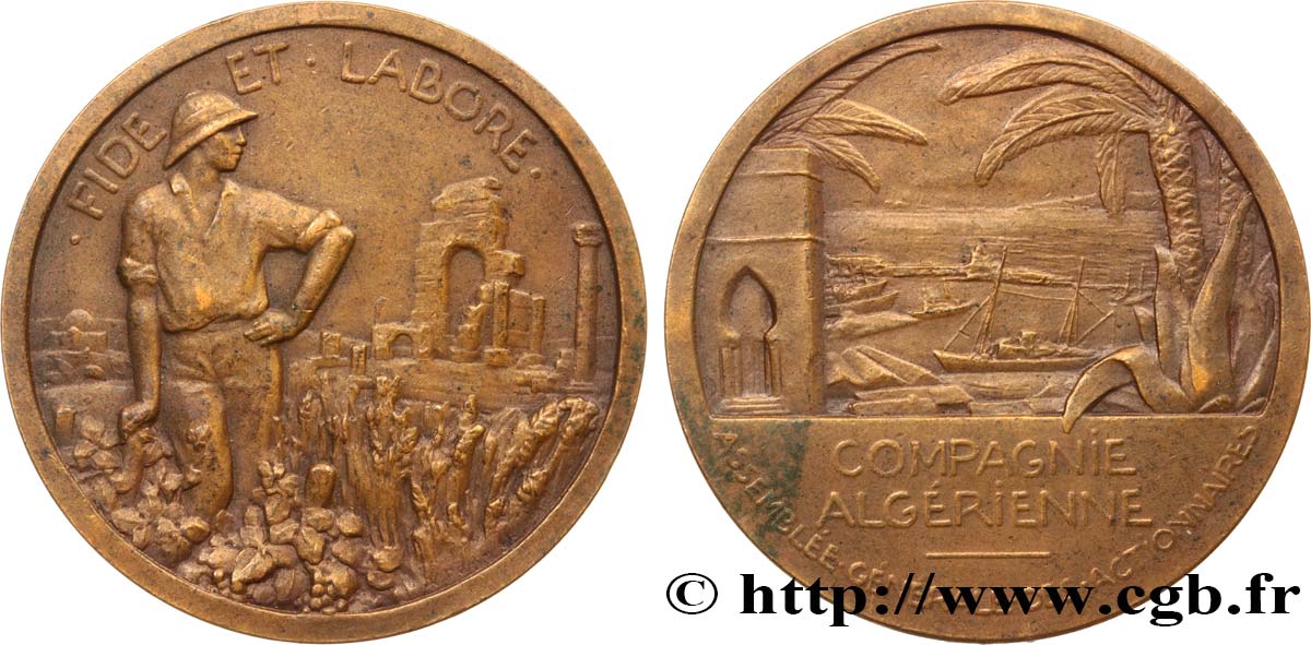 ALGÉRIE - QUATRIÈME RÉPUBLIQUE Médaille, Compagnie algérienne, Assemblée générale des actionnaires fVZ