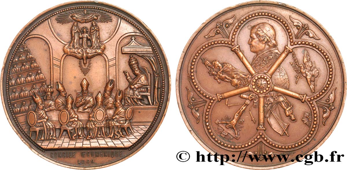 SECOND EMPIRE Médaille, Concile Vatican I XF
