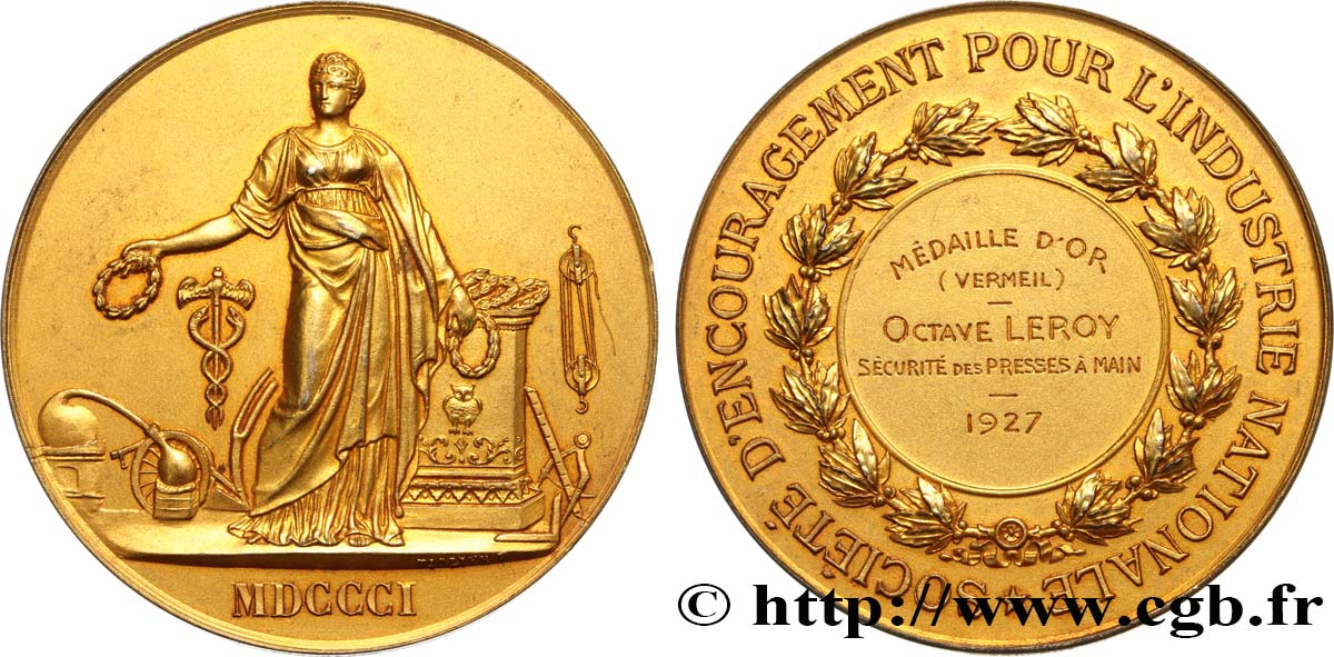DRITTE FRANZOSISCHE REPUBLIK Médaille d’encouragement, sécurité des presses à main VZ