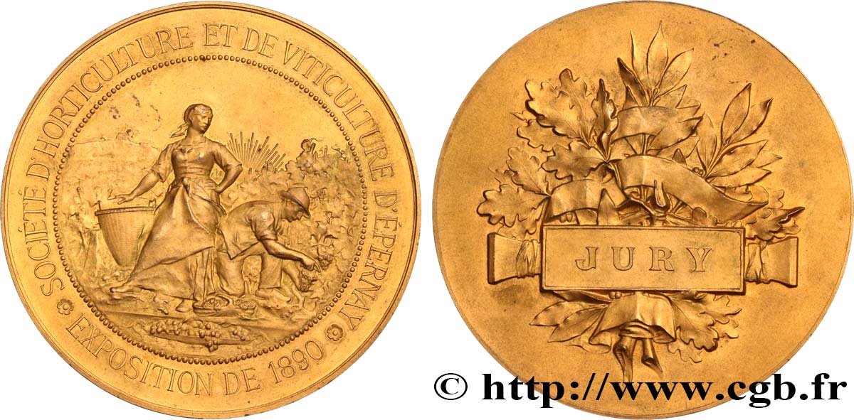 III REPUBLIC Médaille, Viticulture, Jury AU