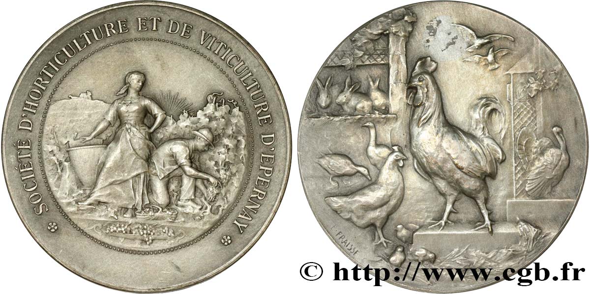 AGRICULTURAL, HORTICULTURAL, FISHING AND HUNTING SOCIETIES Médaille, Viticulture, Élevage AU