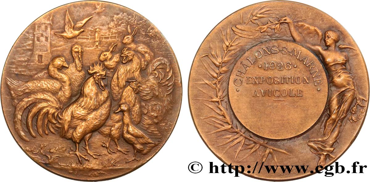 DRITTE FRANZOSISCHE REPUBLIK Médaille de récompense, Exposition avicole fVZ