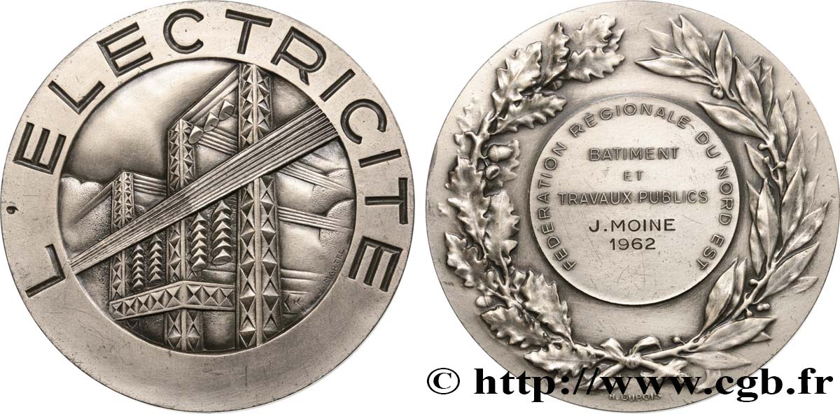 QUINTA REPUBBLICA FRANCESE Médaille, l’électricité q.SPL