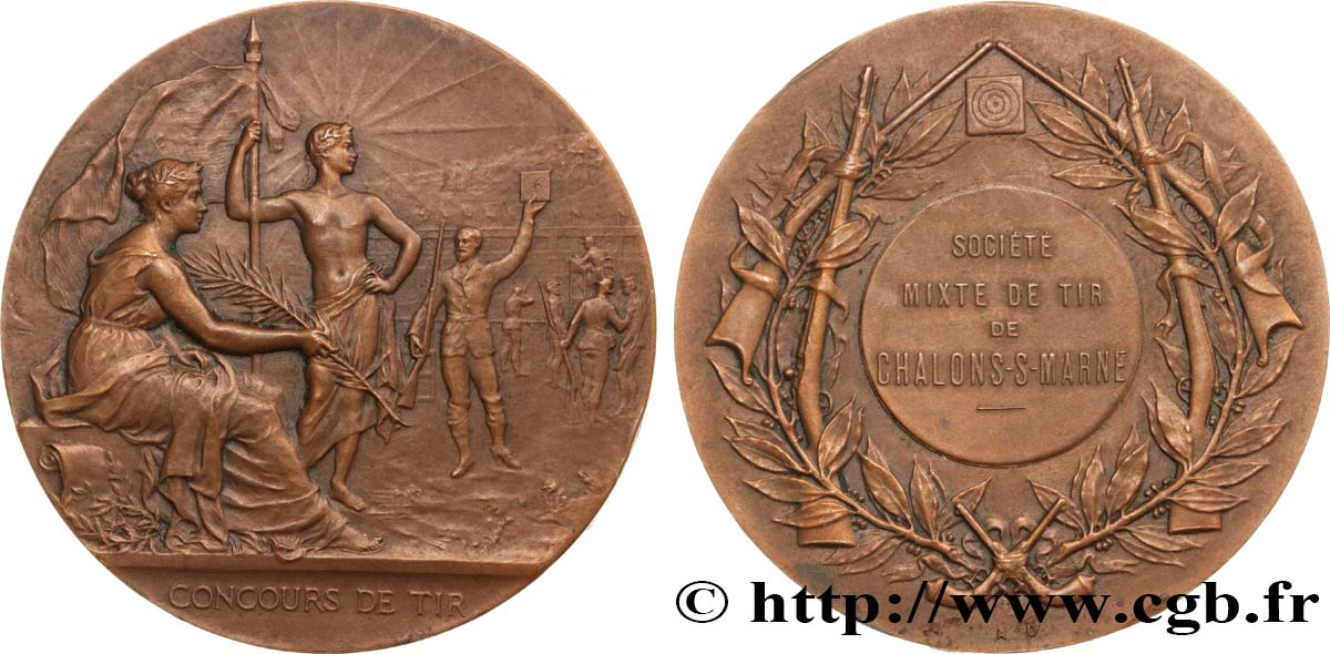 TIR ET ARQUEBUSE Médaille, société mixte de tir AU