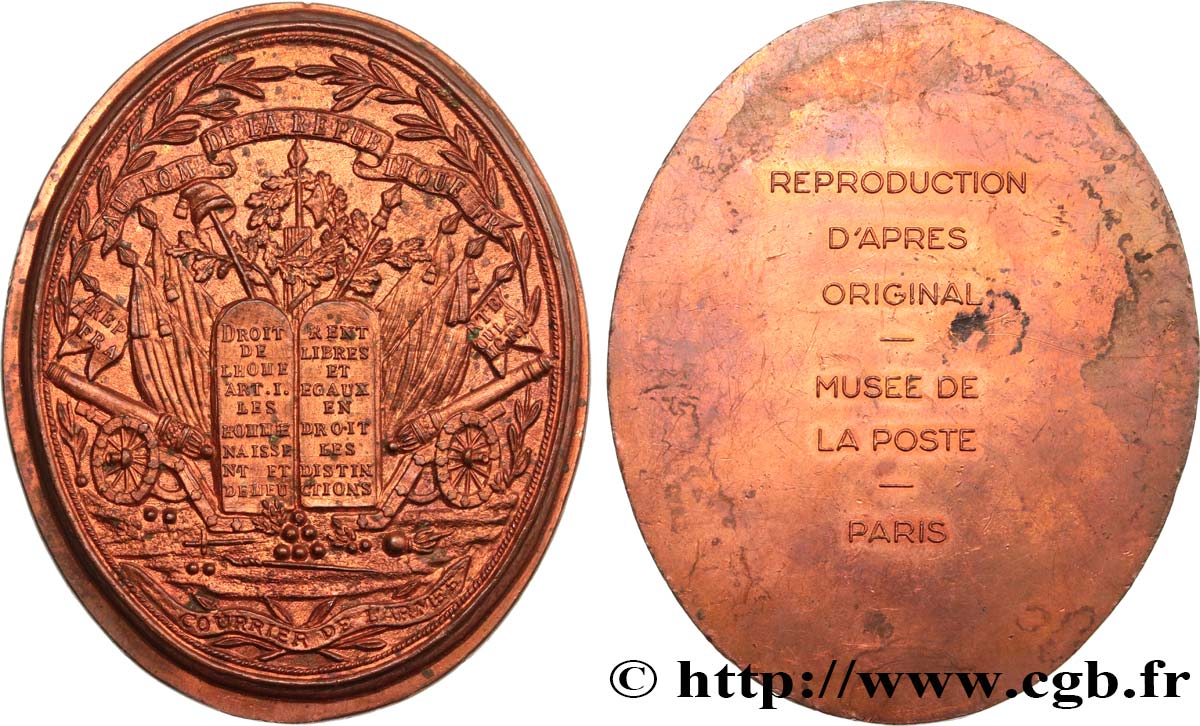 THE CONVENTION Reproduction, plaque de Courrier d’armée AU
