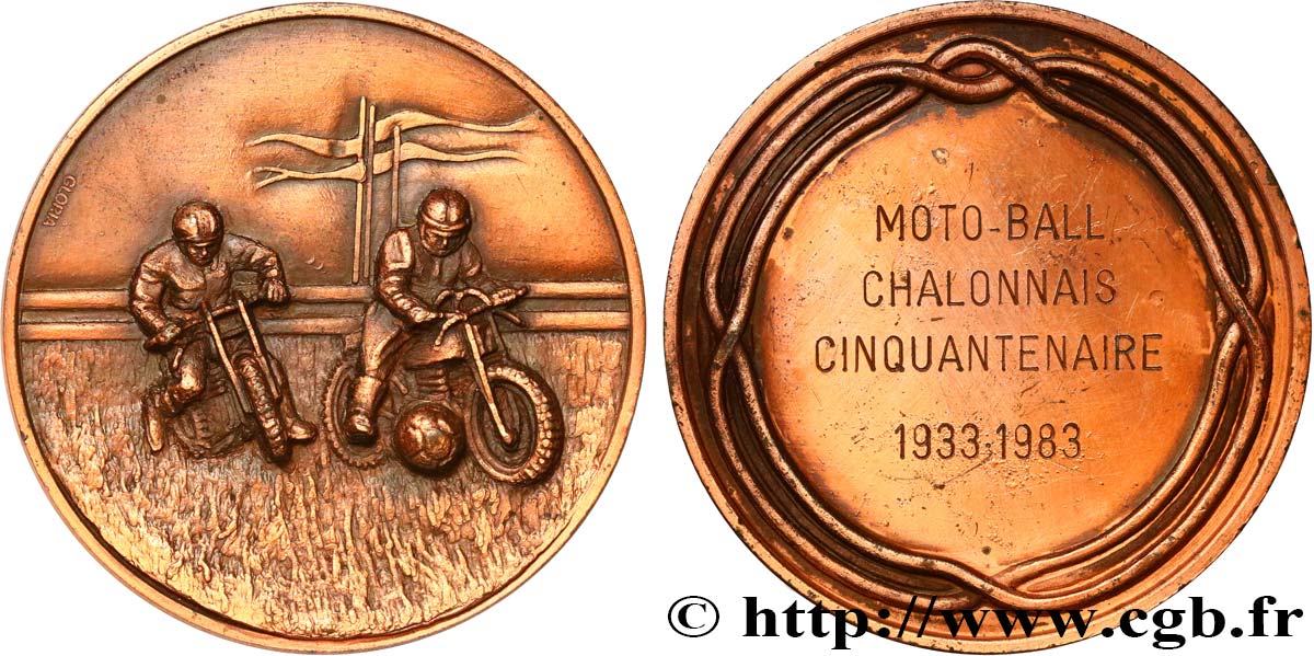 SOCIÉTÉS SPORTIVES Médaille, cinquantenaire du moto-ball TTB