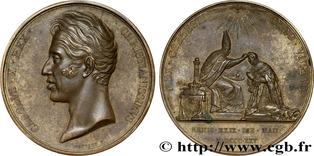CARLO X Médaille, Sacre de Charles X q.SPL