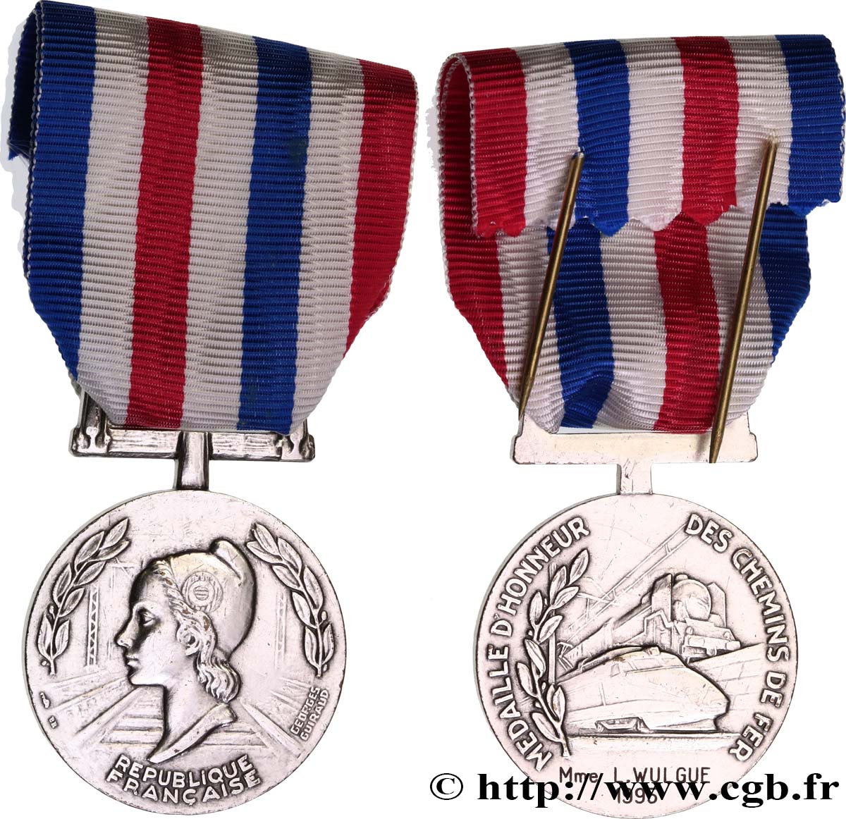 QUINTA REPUBLICA FRANCESA Médaille d’honneur des Chemins de Fer MBC