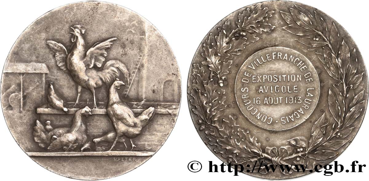 AGRICULTURAL, HORTICULTURAL, FISHING AND HUNTING SOCIETIES Médaille, exposition avicole AU
