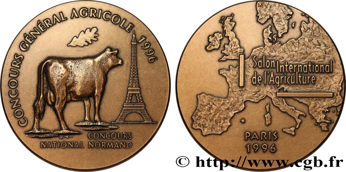 FUNFTE FRANZOSISCHE REPUBLIK Médaille de concours agricole VZ