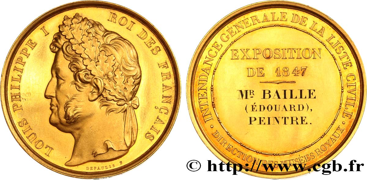 LUIS FELIPE I Médaille de récompense, intendance générale de la liste civile MBC+