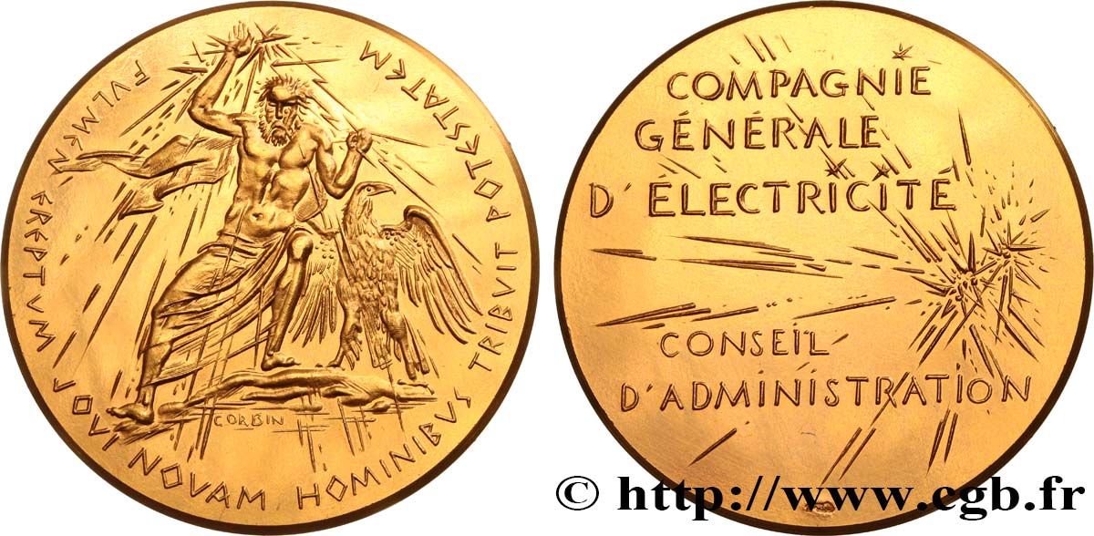 FUNFTE FRANZOSISCHE REPUBLIK Médaille, conseil d’administration, compagnie générale d’électricité VZ