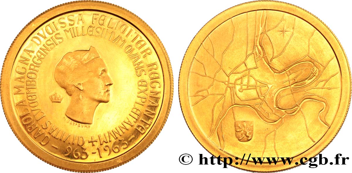LUXEMBURG Médaille, Grande Duchesse Joséphine Charlotte de Luxembourg VZ