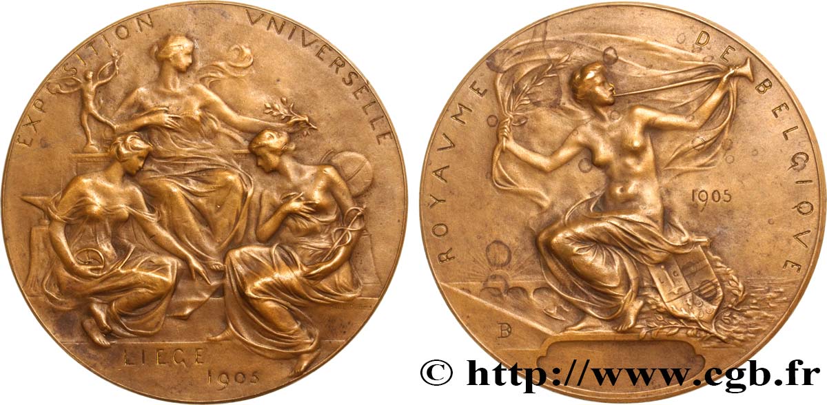 BELGIQUE - ROYAUME DE BELGIQUE - LÉOPOLD II Médaille de l’exposition universelle de Liège fVZ