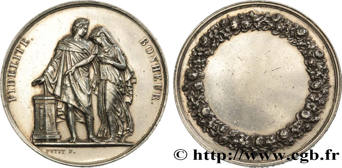 AMOUR ET MARIAGE Médaille de mariage, Fidélité et Bonheur fVZ