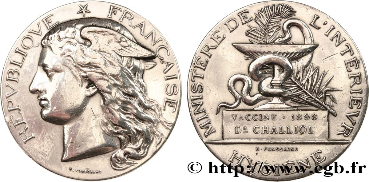 TERZA REPUBBLICA FRANCESE Médaille de vaccin BB