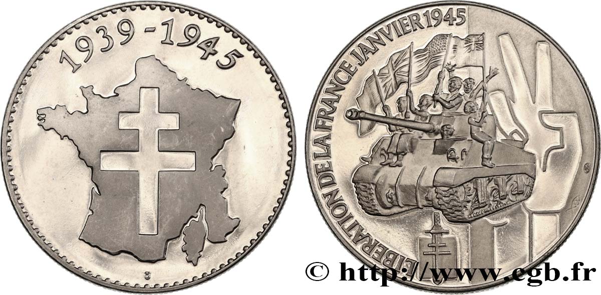 QUINTA REPUBLICA FRANCESA Médaille commémorative, Libération de la France EBC
