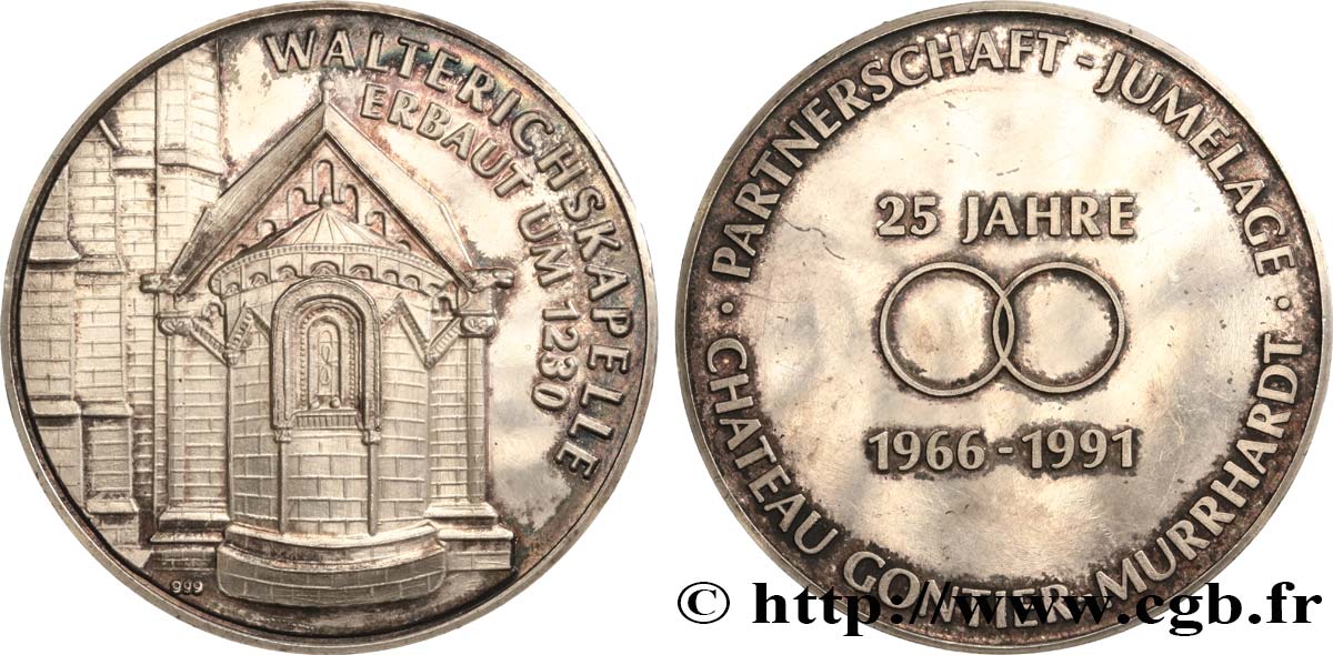 GERMANIA Médaille, Jumelage de la Walterichskapelle et du château Gontier-Murrhardt SPL