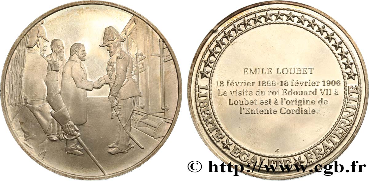 ENSEMBLE DE MÉDAILLES Médaille, Emile Loubet, accueil d’Edouard VII SUP