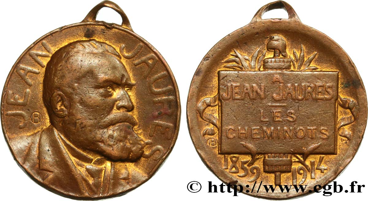 PERSONNAGES CELEBRES Médaille, Jean Jaurès, les cheminots fSS