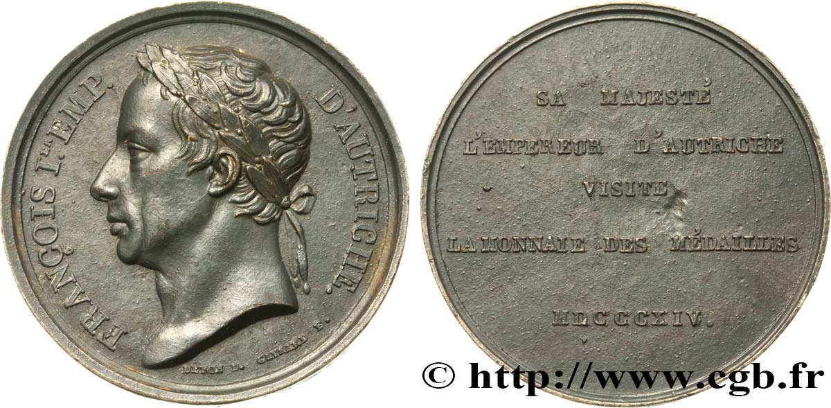 AUTRICHE - FRANÇOIS D AUTRICHE Médaille, Visite de l’empereur d’Autriche à la Monnaie des Médailles TTB