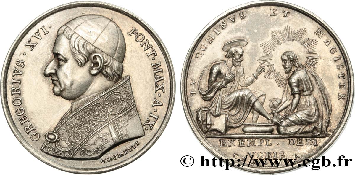 VATICAN - GRÉGOIRE XVI (Bartolomé Albert Cappellari) Médaille, Seigneur et maître MBC+